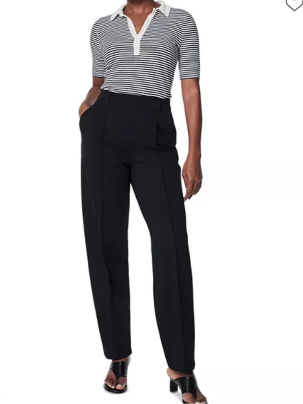 SPANX Black Ponte Barrel Leg Suiting Pants Pull On Flattering LP NWT